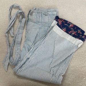 Chambray paper bag waist pants